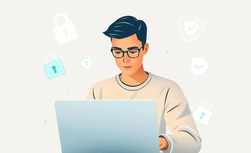 Person shopping securely online