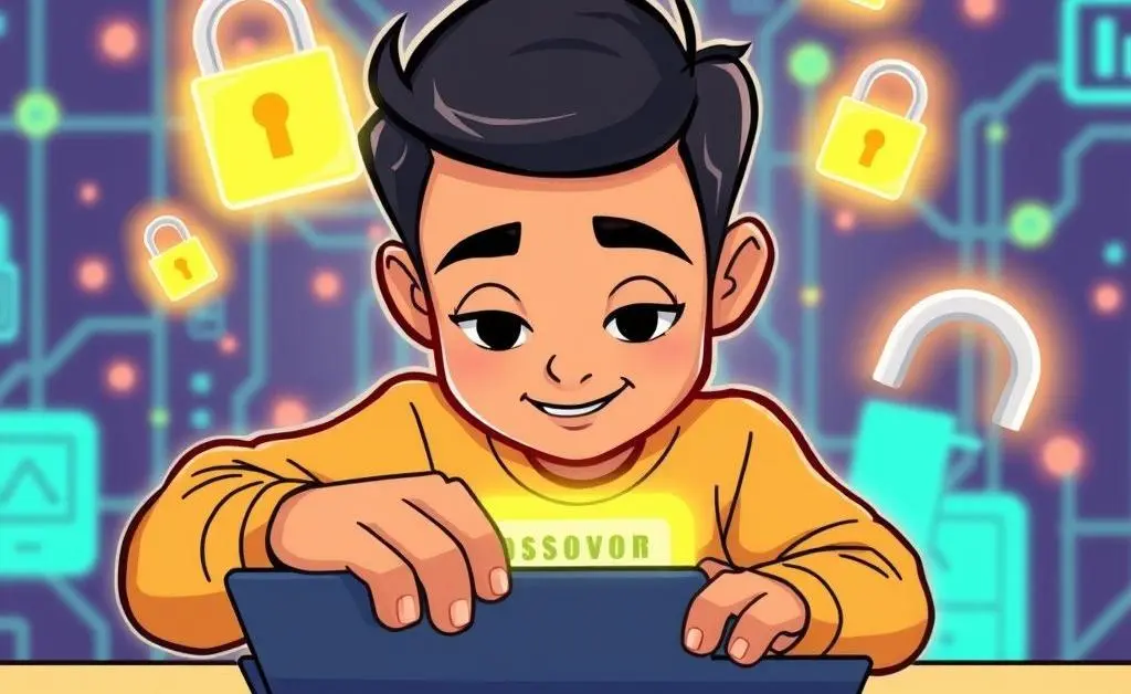 A person entering a password securely on a laptop
