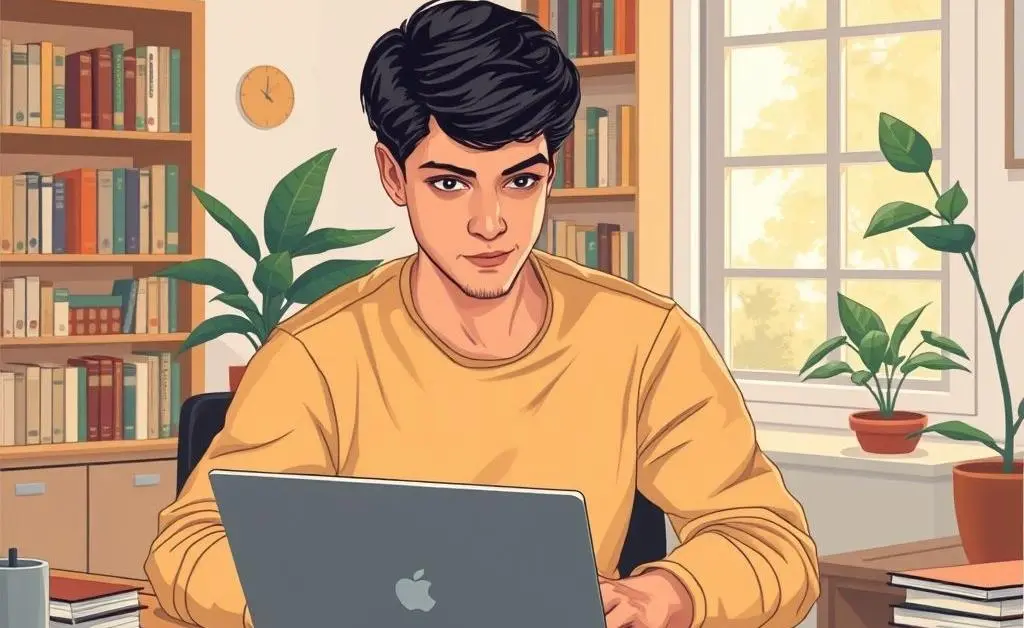 Person learning finance through an online self-paced course