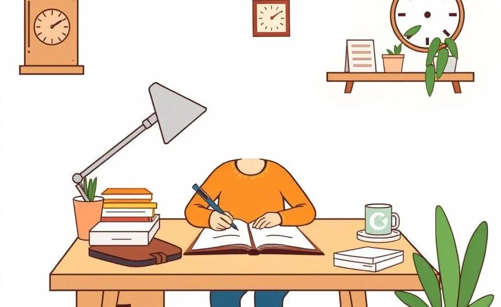 Serene morning routine with journal writing