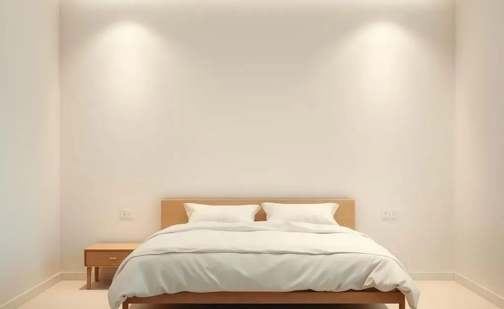 A bright minimalist bedroom design.