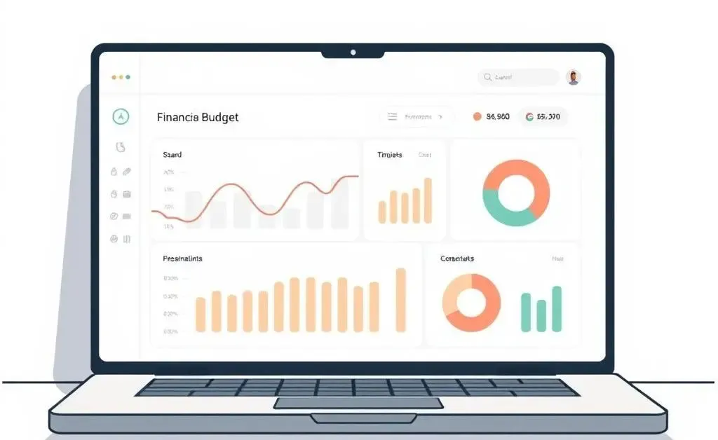 A simple budget chart on a laptop screen