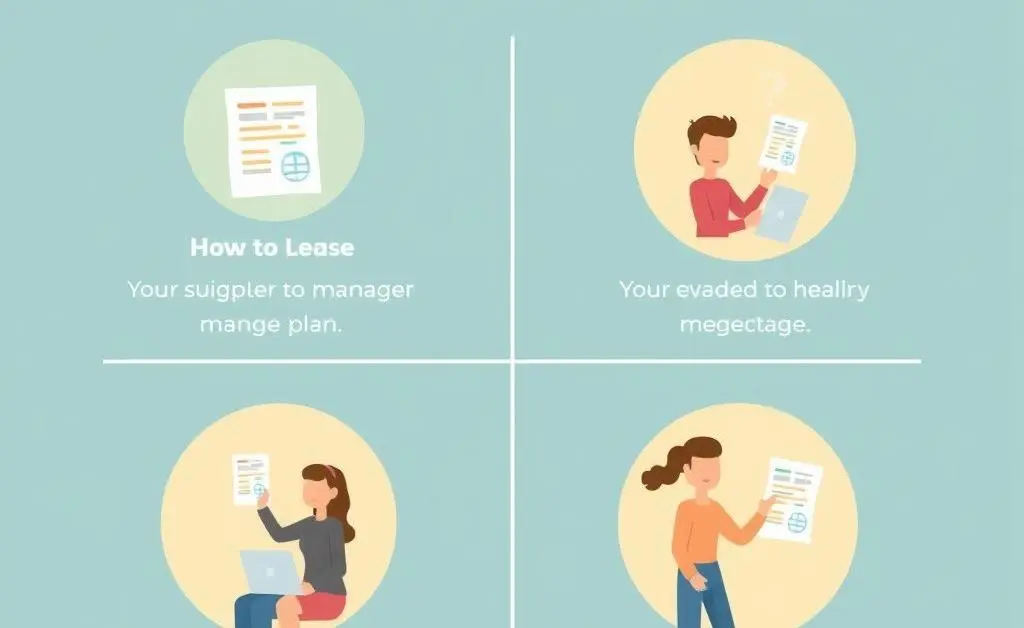 An illustration of a simple four-step budgeting plan with people happily managing finances