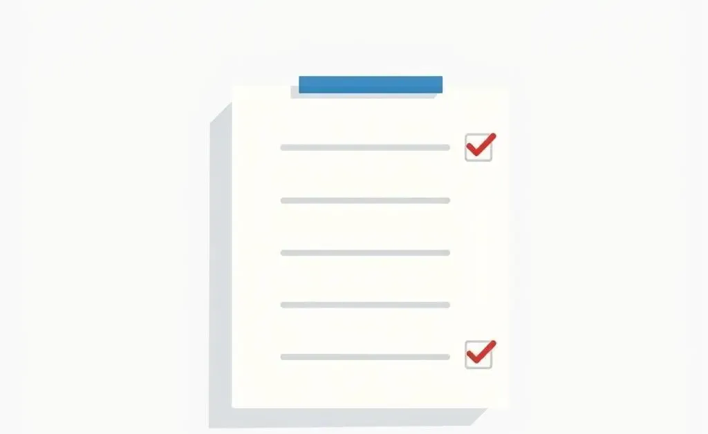 Checklist of important steps