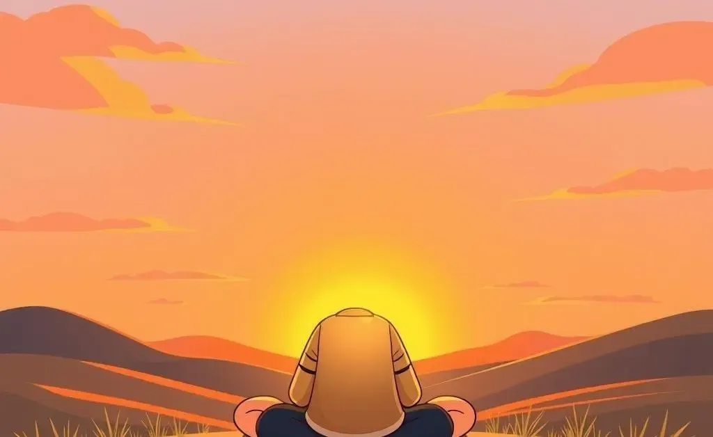 Person enjoying a sunset with a sense of peace and tranquility
