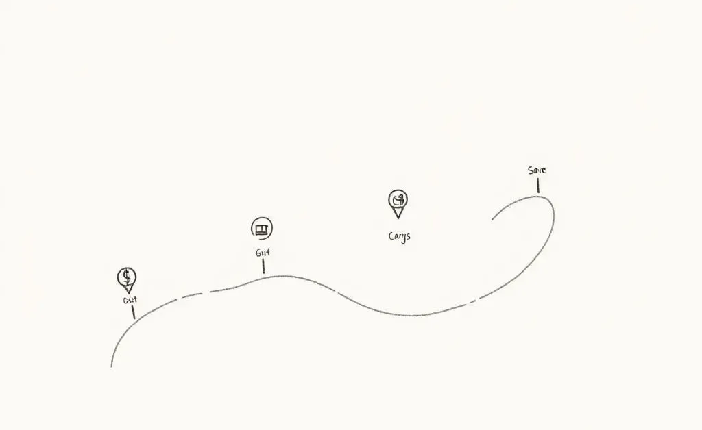 A roadmap illustrating investment milestones
