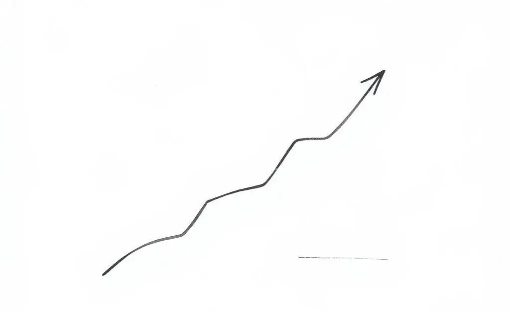 A simple investment chart illustration with rising trends