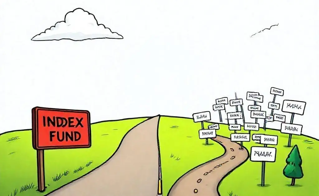 Fork in the road with investment paths