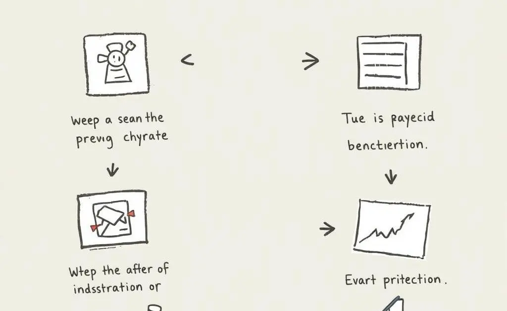 Step-by-step hand-drawn illustration of buying dividend stocks.