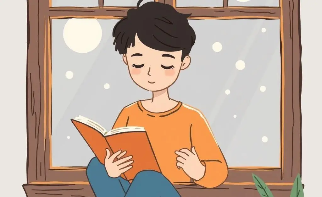 Someone enjoying simple pleasures like reading a book by the window.