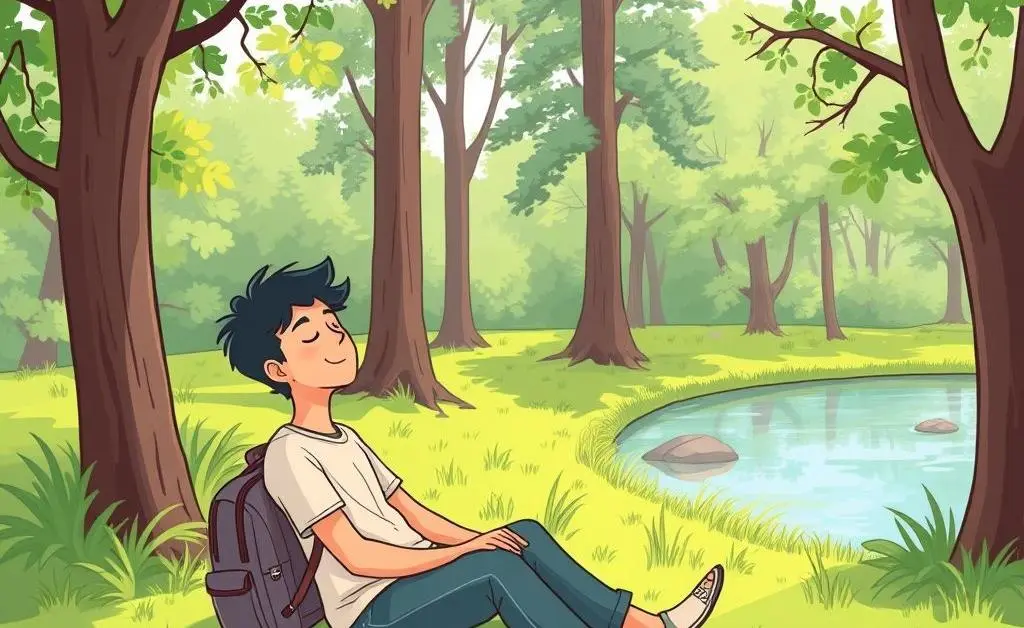 Someone enjoying nature in a quiet outdoor setting