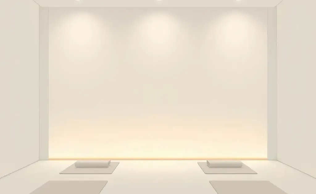 A minimalist room designed for meditation and relaxation