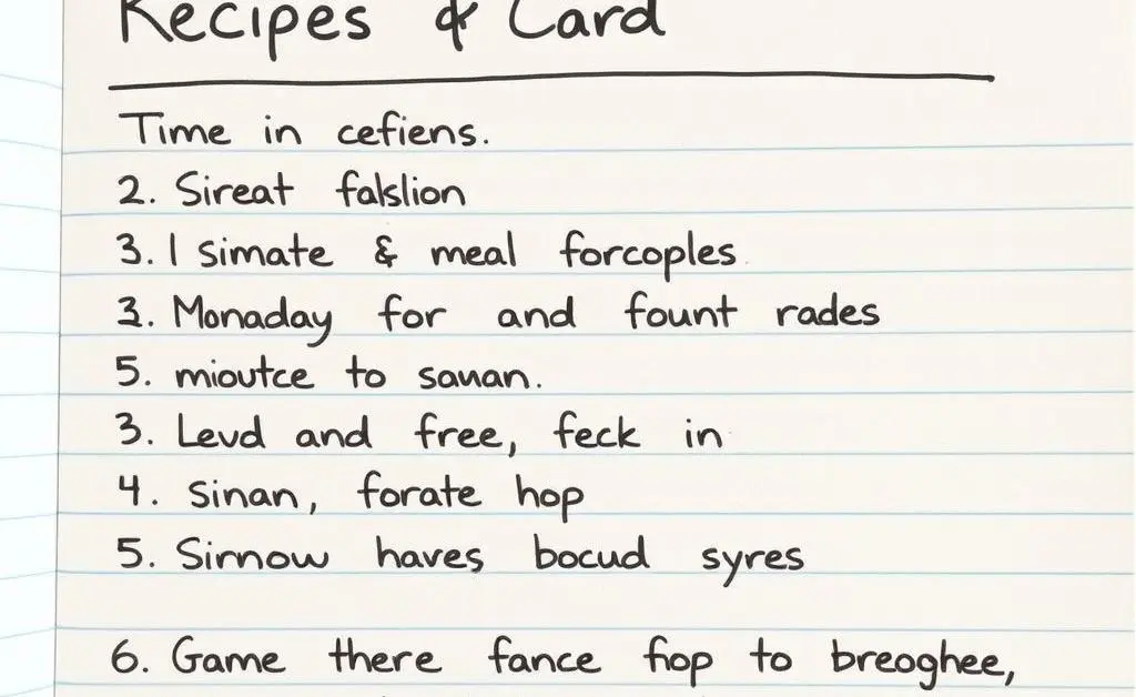 A handwritten recipe card with simple and fun meal ideas.