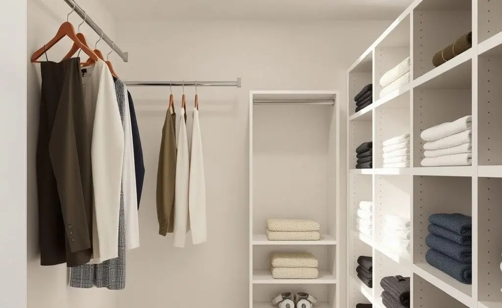 A tidy, minimalist closet