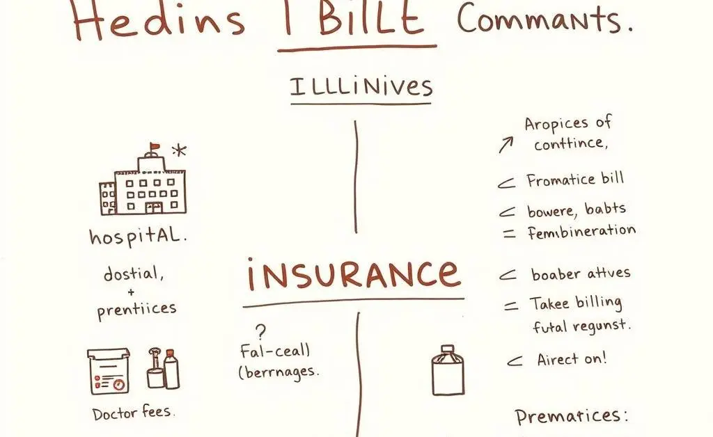 Simplified chart showing medical bill breakdown
