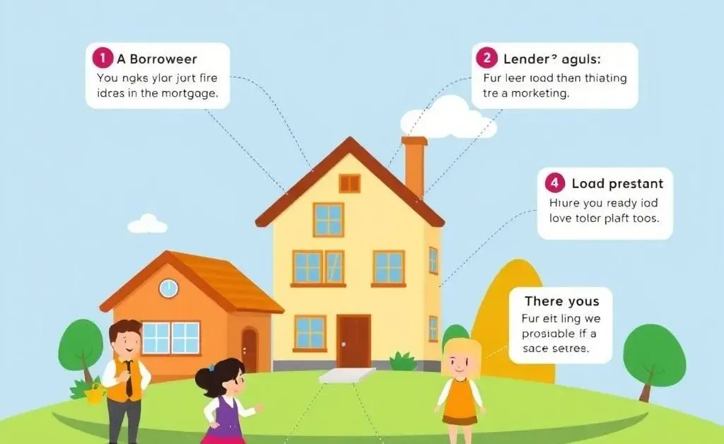 A diagram simplifying the components of a mortgage deed.
