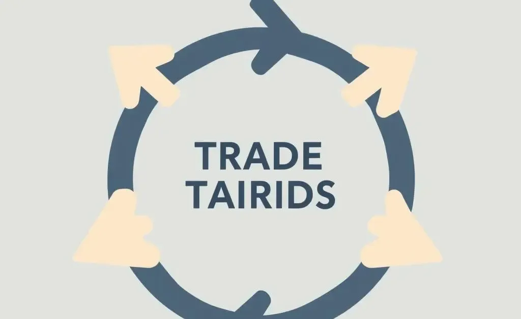 Arrows in a circular pattern, symbolizing trade flow and tariffs.