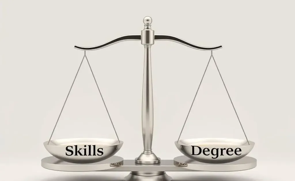 Illustration of skills versus degree balance