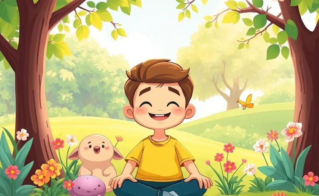 Person sitting peacefully in a natural setting