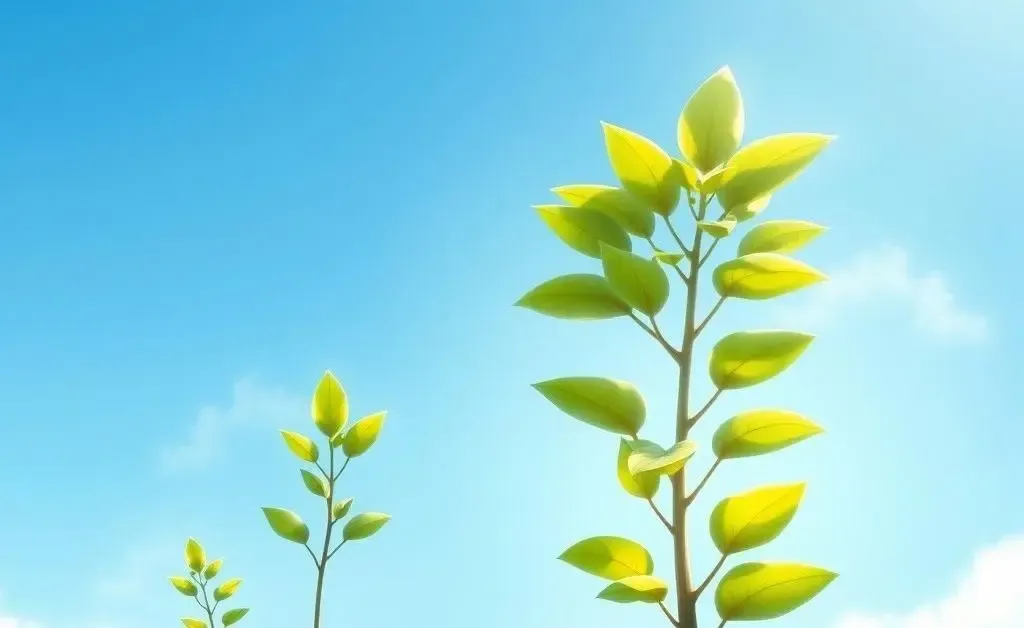 A small plant growing gradually