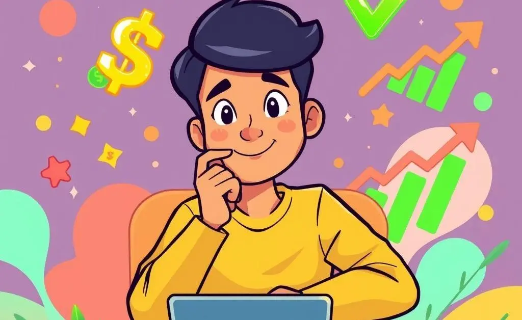 A person making smart money decisions surrounded by financial icons