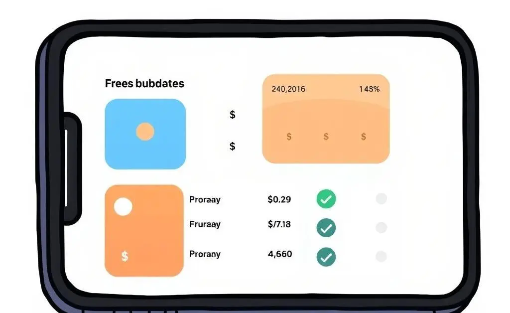 Smartphone displaying a budgeting app