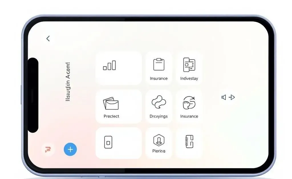 Illustration of a smartphone showing an easy-to-understand insurance app interface