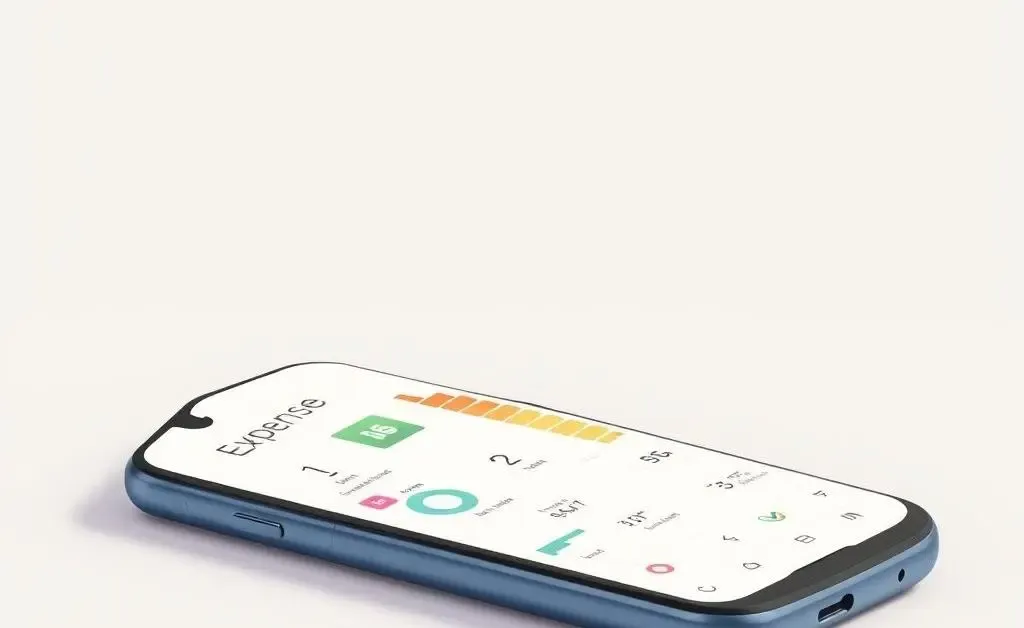Smartphone showing expense tracking app