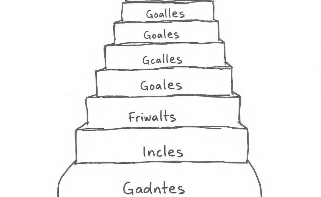 A staircase labeled with small steps marked as goals, representing progress.