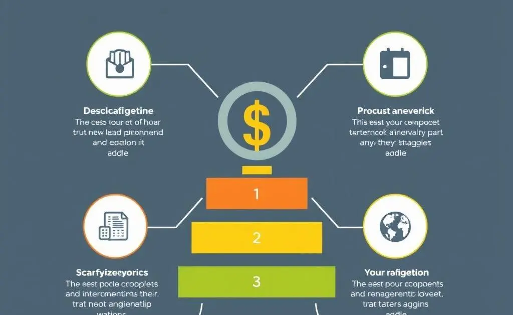 An infographic with steps leading towards a financial target.