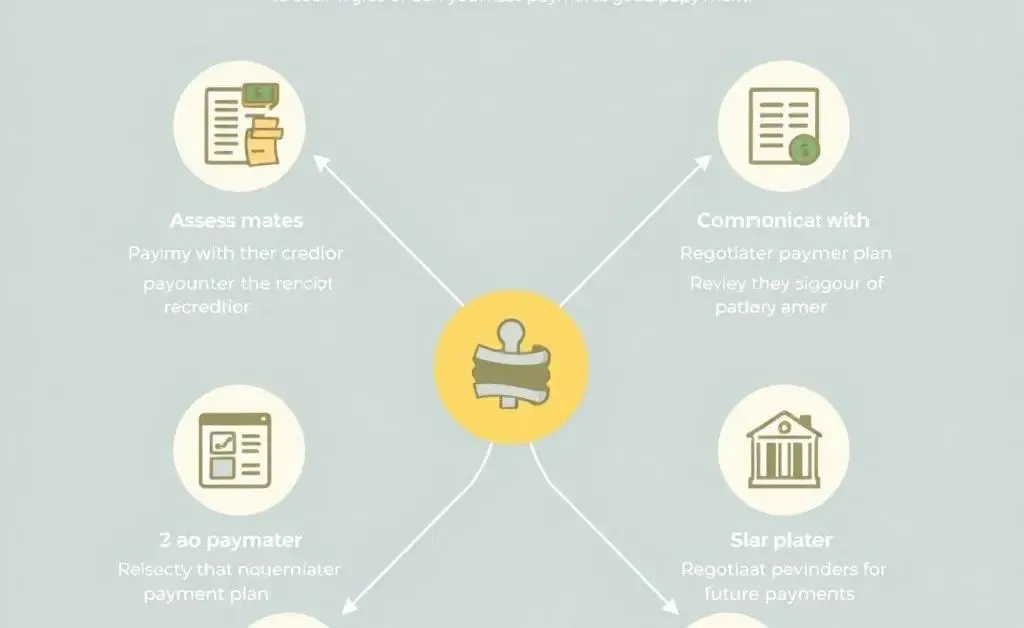 Step-by-step infographic showing how to recover from a missed payment