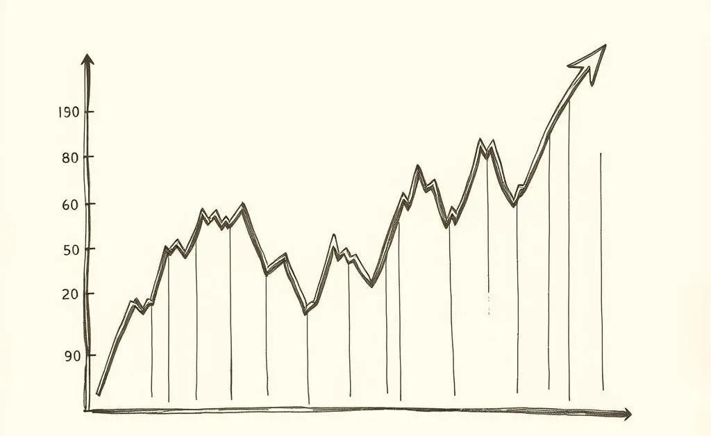 Illustration of a stock chart with peaks and valleys