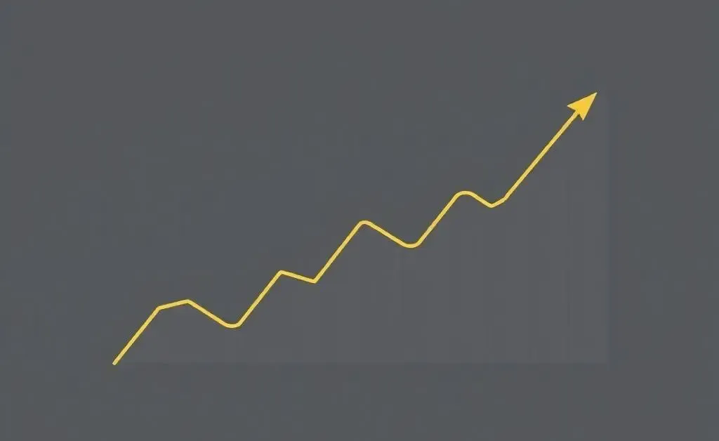 A chart depicting steady stock market growth