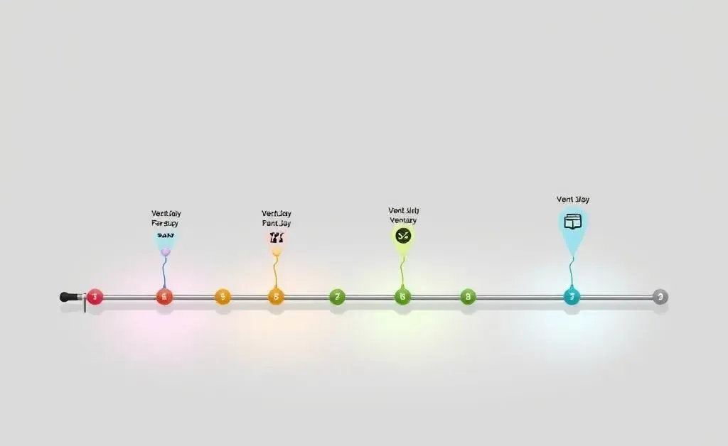 Illustration showing a timeline with markers for when stock units vest.