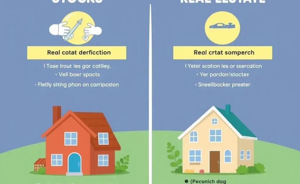 A comparison chart of stocks vs real estate