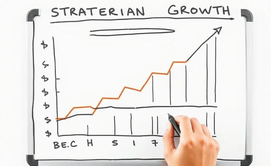 Person planning financial strategy on a whiteboard.