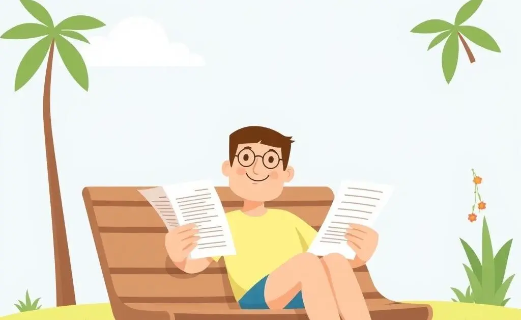 Person relaxing with financial documents