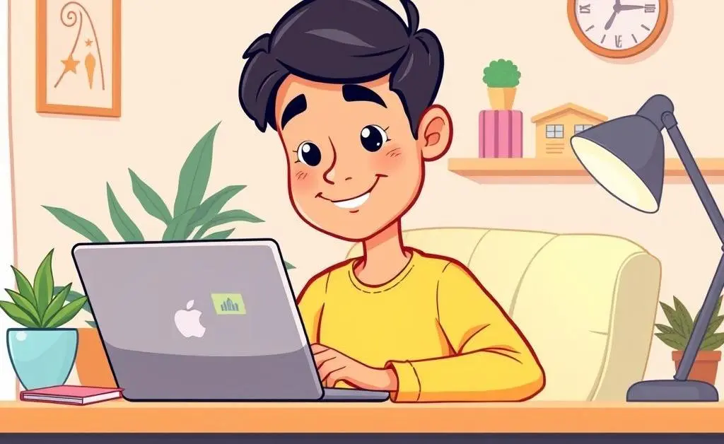 A person sitting relaxed while browsing homes online