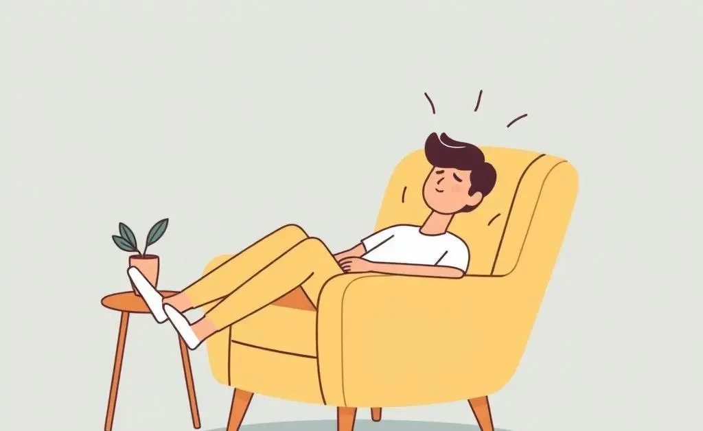 Minimalist illustration of a relaxed person