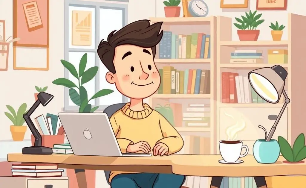 Relaxed person filing taxes online