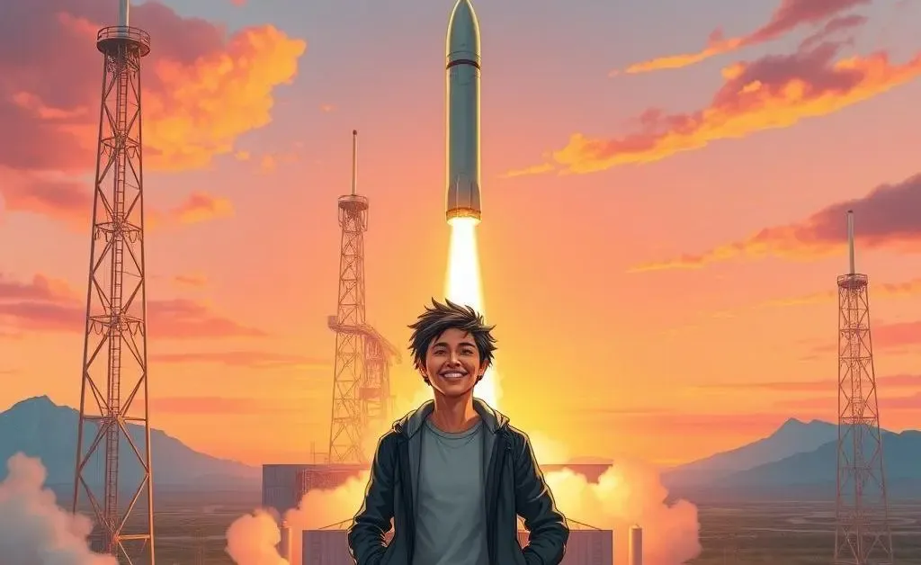 Symbol of success using adaptation—rocket taking off