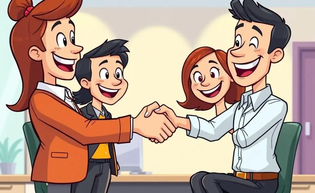 Handshake between an interviewer and candidate, symbolizing a successful interview conclusion