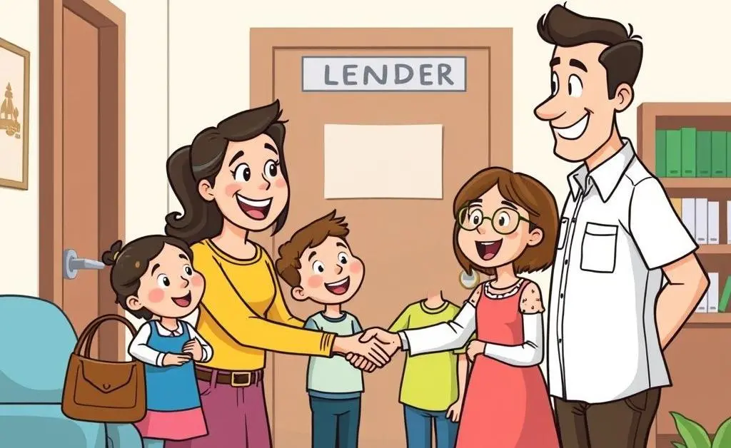 Family meeting with a lender in an office