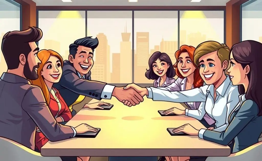 People in a successful business meeting shaking hands