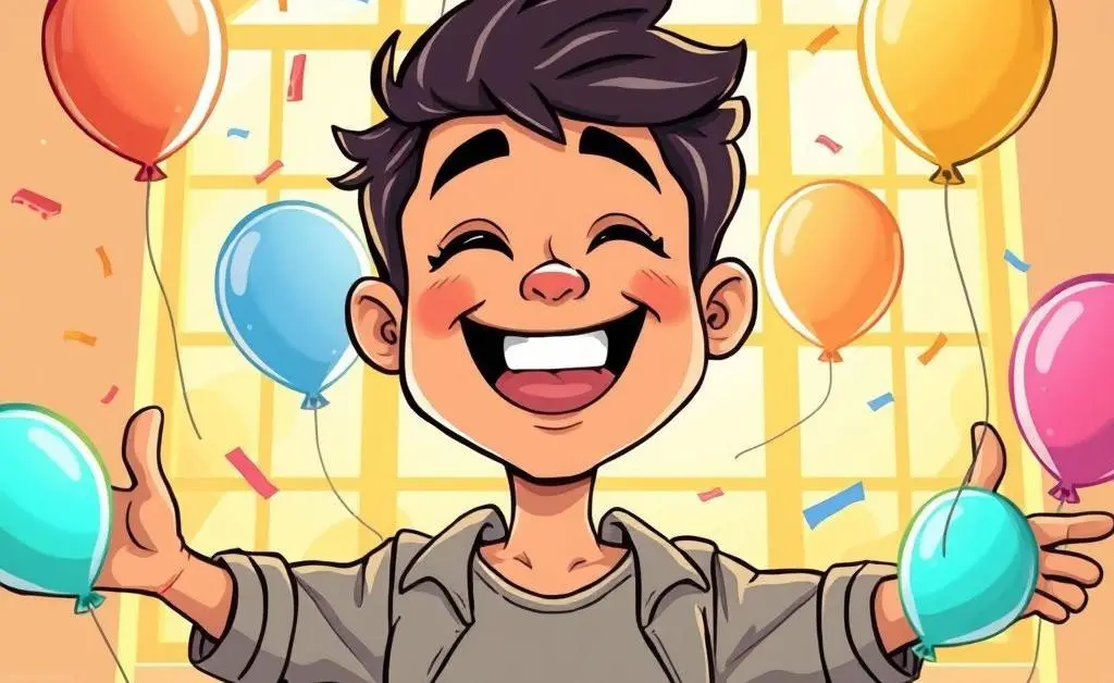 Illustration of a happy person celebrating after receiving their refund.