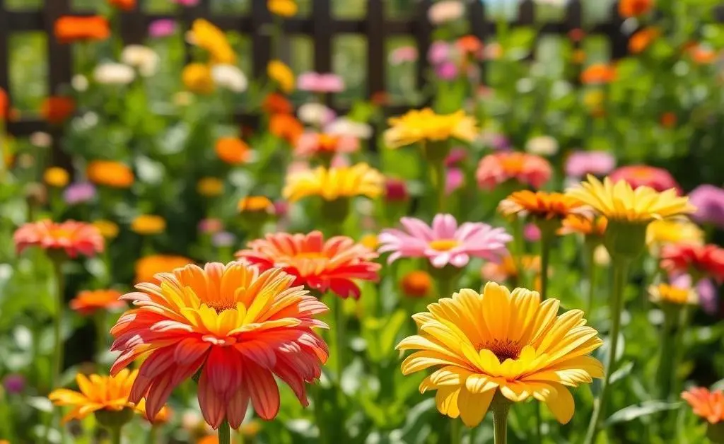 A sunny garden filled with blooming flowers, illustrating growth and beauty