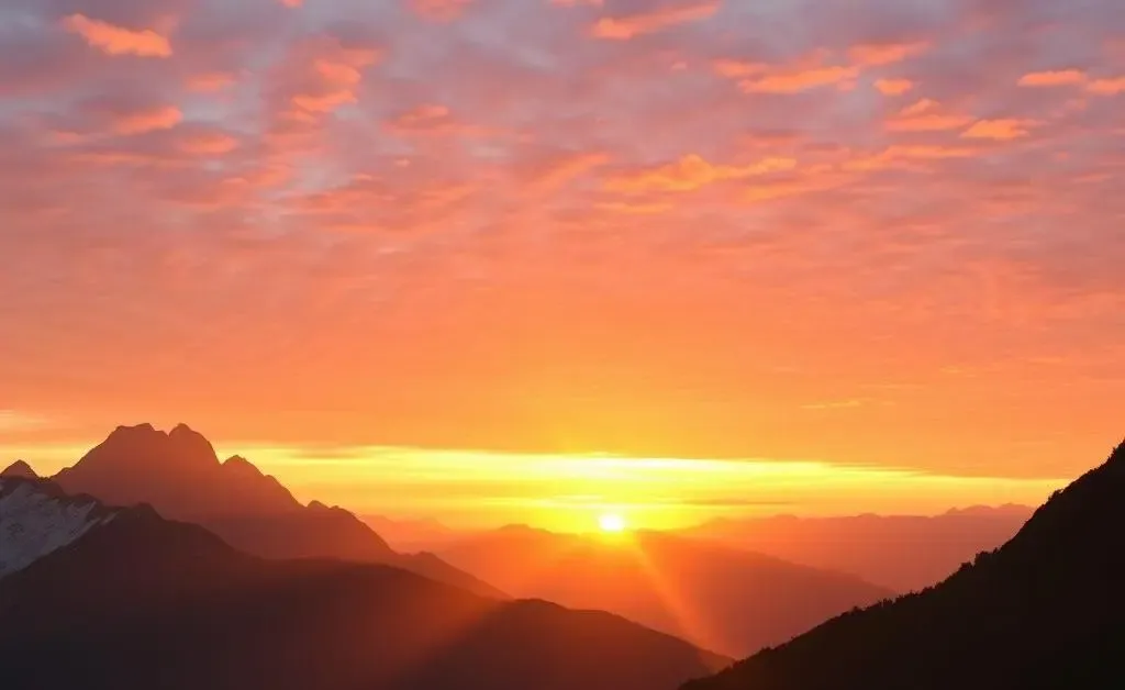 A sunrise over a mountain symbolizing new beginnings and opportunities.