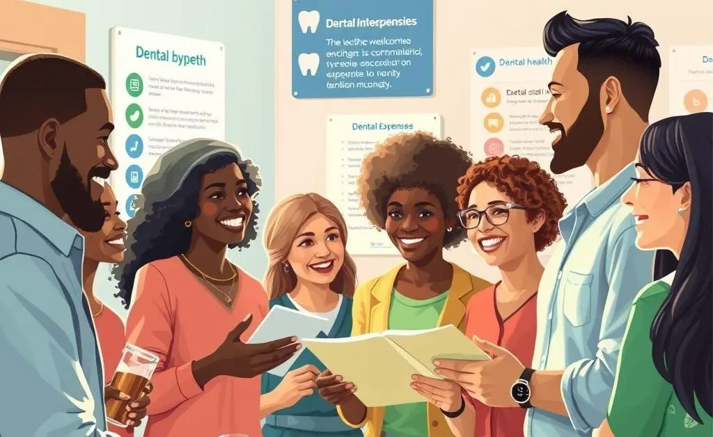 People supporting each other with dental costs.