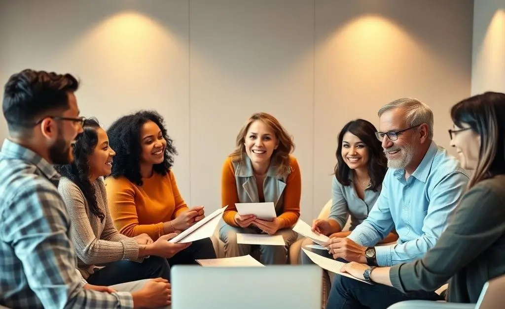 Group discussing money strategies supportively