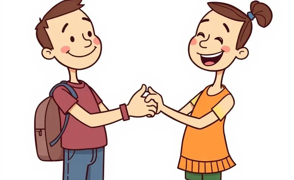 Two people shaking hands in a supportive manner